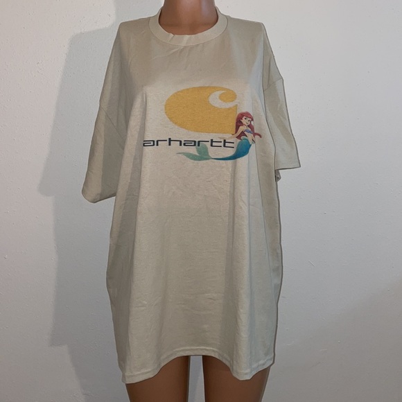 Gildan Custom Made Crew T-Shirt  Little Mermaid Carhartt Print New XL - Picture 3 of 17